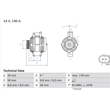 Lichtmaschine 0 986 046 180