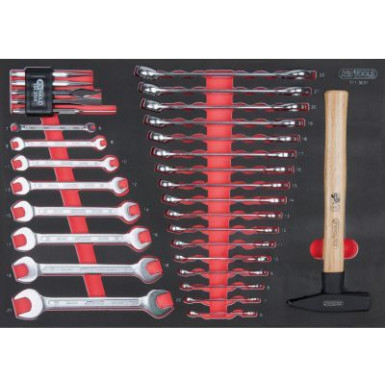 KS TOOLS SCS Schraubenschlüssel- und Hammersatz, metrisch, 31-teilig, Systemeinsatz 1/1 711.3031 KS TOOLS SCS Schraubenschlüssel- und Hammersatz, metrisch, 31-teilig, Systemeinsatz 1/1 711.3031