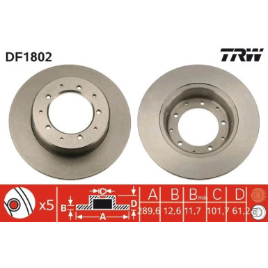 Bremsscheibe Land Rover T. Def DF1802 Bremsscheibe Land Rover T. Def DF1802
