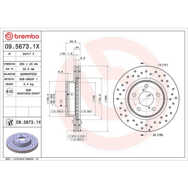 Bremsscheibe VA Xtra 09.5673.1X