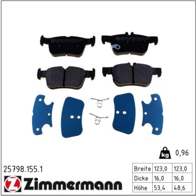 ZIMMERMANN Bremsbeläge 25798.155.1 ZIMMERMANN Bremsbeläge 25798.155.1
