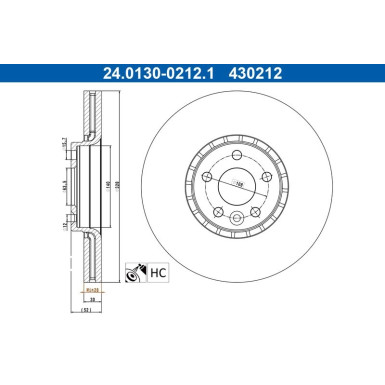 Bremsscheibe Volvo P. Xc60 08 24.0130-0212.1