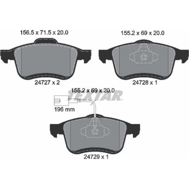 Bremsbelagsatz Fiat P. Doblo 10- Disc 305Mm/Lancia Delta 08- 1 Sensor 2472701 Bremsbelagsatz Fiat P. Doblo 10- Disc 305Mm/Lancia Delta 08- 1 Sensor 2472701