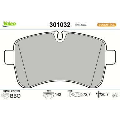 VALEO Bremsbeläge 301032