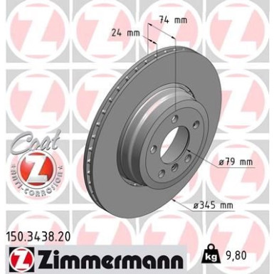 ZIMMERMANN Bremsscheibe 150.3438.20 Coat Z