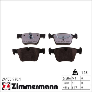 ZIMMERMANN Bremsbeläge 24180.970.1 ZIMMERMANN Bremsbeläge 24180.970.1