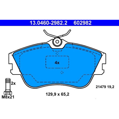 Bremsbelagsatz Vw P. T4 1.9-2.5 D 90-03 13.0460-2982.2 Bremsbelagsatz Vw P. T4 1.9-2.5 D 90-03 13.0460-2982.2