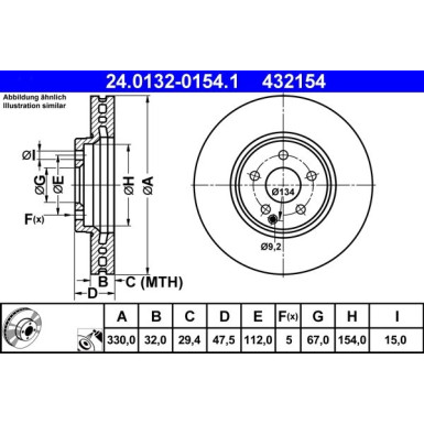Bremsscheibe Db P. W211 5.0-5.5 4-Matic 03-09 24.0132-0154.1