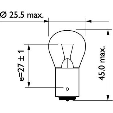 Stop P25 24V.18W.BA15s Lampe 13445CP
