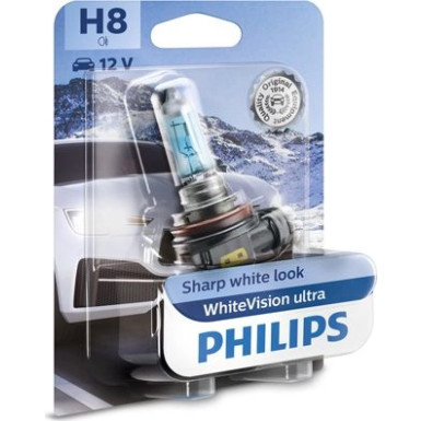 H8 12V 35W PGJ19-1 WhiteVision Ultra 1 Stück Philips 1-STK Blisterpackung WhiteVision ultra 12360WVUB1