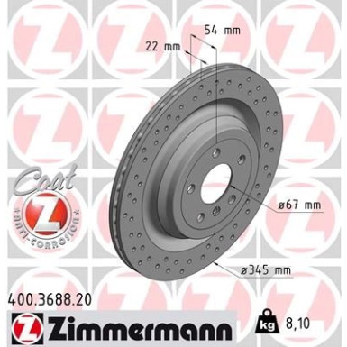 ZIMMERMANN Bremsscheibe 400.3688.20 Coat Z