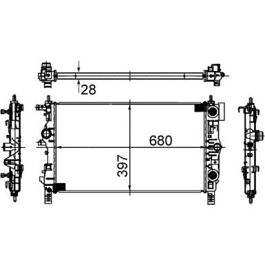 Kühler, Motorkühlung BEHR CR 1011 000S