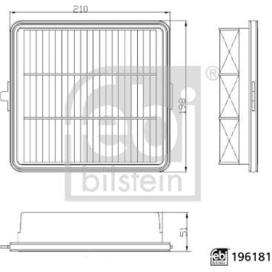 FEBI BILSTEIN Luftfilter 196181 FEBI BILSTEIN Luftfilter 196181