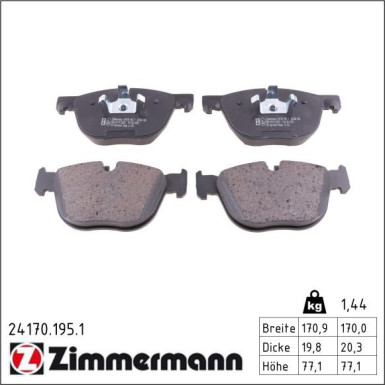 ZIMMERMANN Bremsbeläge 24170.195.1 ZIMMERMANN Bremsbeläge 24170.195.1