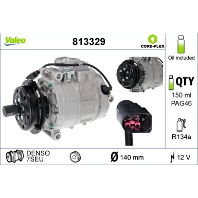 KOMPRESSOR, KLIMAANLAGE VALEO CORE-FLEX VAL813329 KOMPRESSOR, KLIMAANLAGE VALEO CORE-FLEX VAL813329