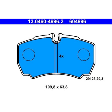 Bremsbelagsatz Iveco T. Daily Iii-V 99-14 13.0460-4996.2 Bremsbelagsatz Iveco T. Daily Iii-V 99-14 13.0460-4996.2