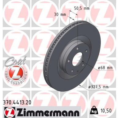 ZIMMERMANN Bremsscheibe 370.4413.20 ZIMMERMANN Bremsscheibe 370.4413.20