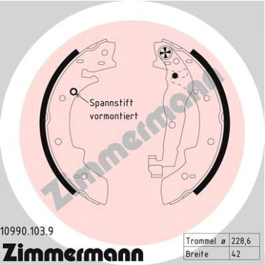 ZIMMERMANN Bremsbacken 10990.103.9