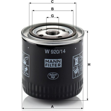 Mann & Hummel Ölfilter PKW NISSAN W 920/14