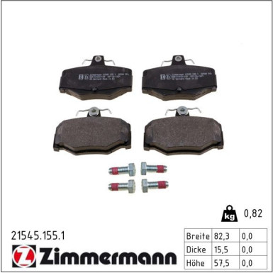 ZIMMERMANN Bremsbeläge 21545.155.1 ZIMMERMANN Bremsbeläge 21545.155.1