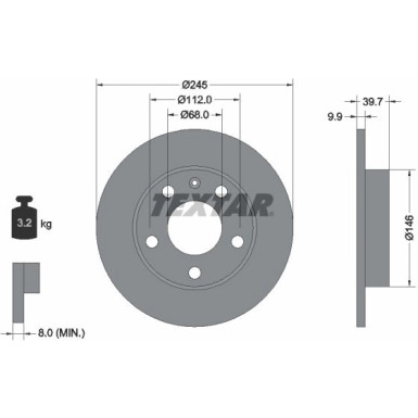 Bremsscheibe Vw T. A4 1.6 PRO 92106203