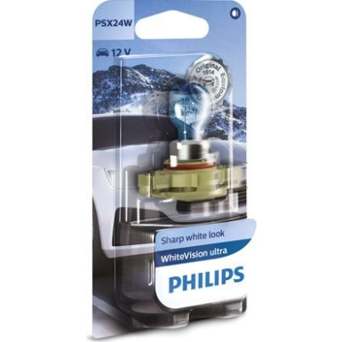PSX24W 12V 24W PG20/7 WhiteVision Ultra 1 Stück Philips 1-STK Blisterpackung WhiteVision ultra 12276WVUB1