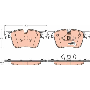 Bremsklötze VA CITROEN,PEUGEOT 308 13 COTEC GDB2035
