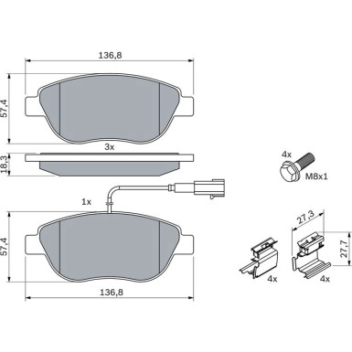 Bremsklötze FIAT,LANCIA,OPEL 0 986 424 596