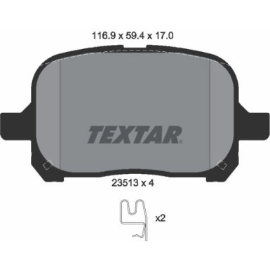 Bremsbelagsatz Toyota P. Camry/Previa 2,2-3,0 96-03 2351302 Bremsbelagsatz Toyota P. Camry/Previa 2,2-3,0 96-03 2351302