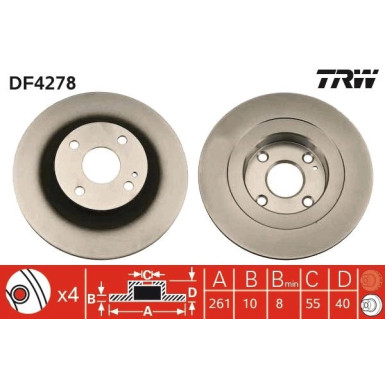 83 482 021 Bremsscheibe HA DF4278 83 482 021 Bremsscheibe HA DF4278