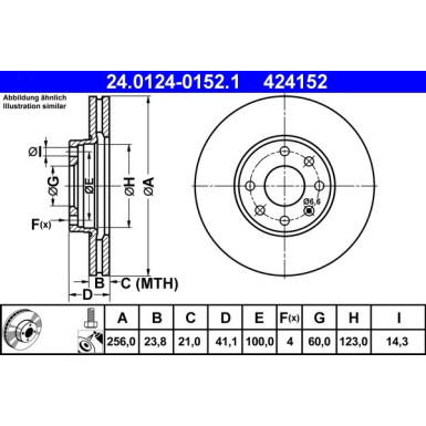 Bremsscheibe Opel P. Astra 1.2-1.8 16V 98-09 24.0124-0152.1 Bremsscheibe Opel P. Astra 1.2-1.8 16V 98-09 24.0124-0152.1