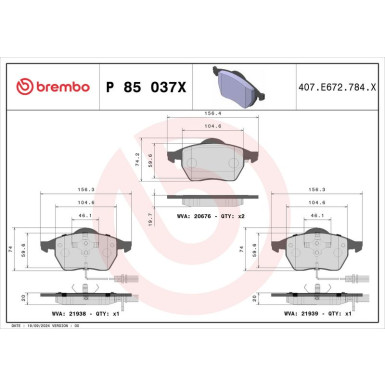 BREMBO Bremsklötze VA P 85 037X