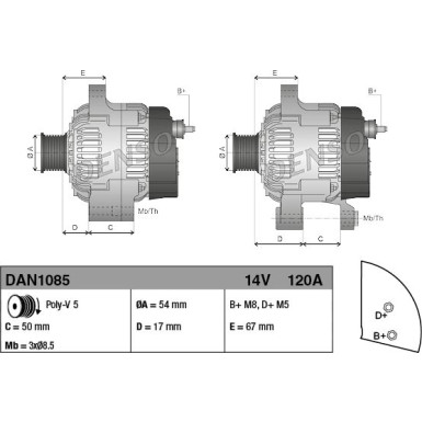 DENSO Generator DAN1085 DENSO Generator DAN1085