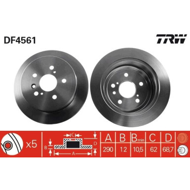 TRW Bremsscheibe DF4561 TRW Bremsscheibe DF4561
