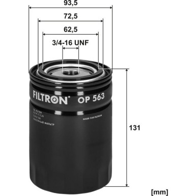 FILTRON Ölfilter OP 563 FILTRON Ölfilter OP 563