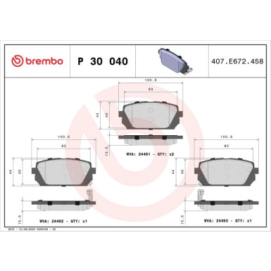 BREMBO Bremsklötze HA P 30 040