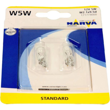 Glühlampe W5W 12V/5W (Glas Ca) Blister 2Stk 171774000 Glühlampe W5W 12V/5W (Glas Ca) Blister 2Stk 171774000