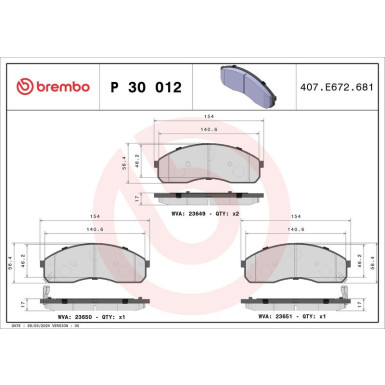 BREMBO Bremsklötze VA P 30 012 BREMBO Bremsklötze VA P 30 012