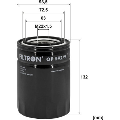 FILTRON Ölfilter OP 592/9 FILTRON Ölfilter OP 592/9