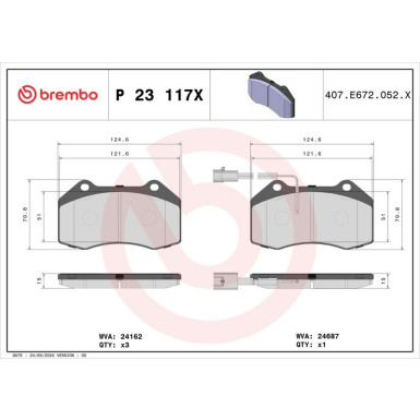BREMBO Bremsklötze Xtra VA P 23 117X