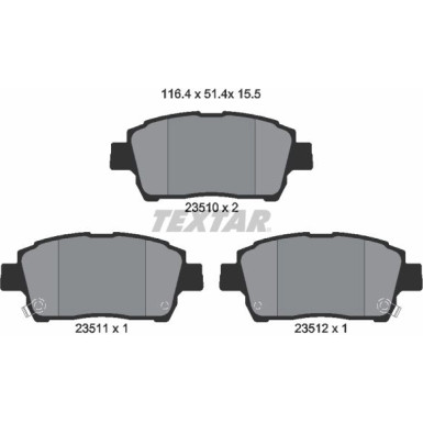 Bremsbelagsatz Toyota P. Corolla 02-/Yaris 99-/Prius 00 2351002