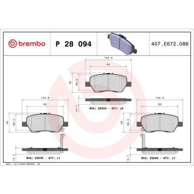 BREMBO Bremsklötze HA P 28 094 BREMBO Bremsklötze HA P 28 094