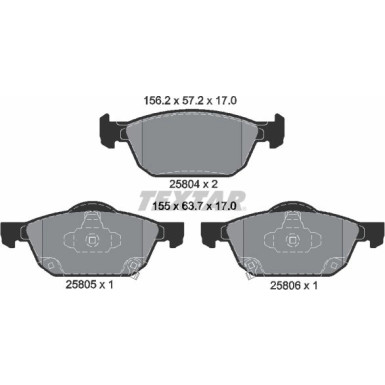 Bremsbelagsatz Honda P. Civic 1.4-2.2 12 2580401