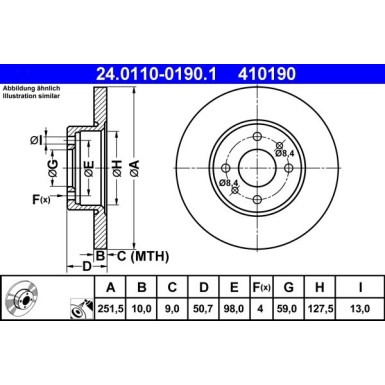 Bremsscheibe Fiat T. Bravo/Croma/Linea/Stilo 85 24.0110-0190.1 Bremsscheibe Fiat T. Bravo/Croma/Linea/Stilo 85 24.0110-0190.1