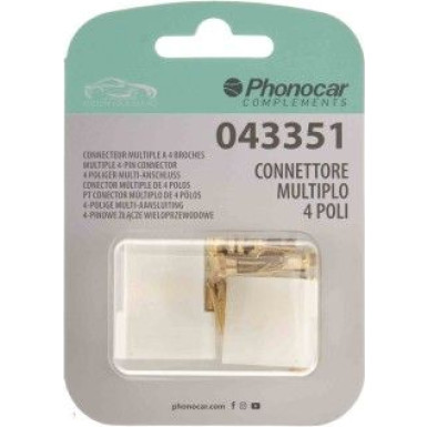 Phonocar 4 Poliger Multi-Anschluss Buchse und Stecker mit Kabelschuh für Stromkabel Multistecker 4-polig mit pins 043351