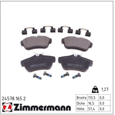 ZIMMERMANN Bremsbeläge 24578.165.2