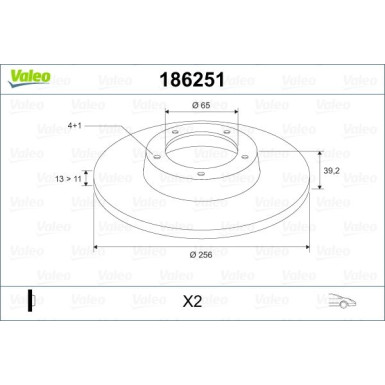 VALEO Bremsscheibe 186251 VALEO Bremsscheibe 186251