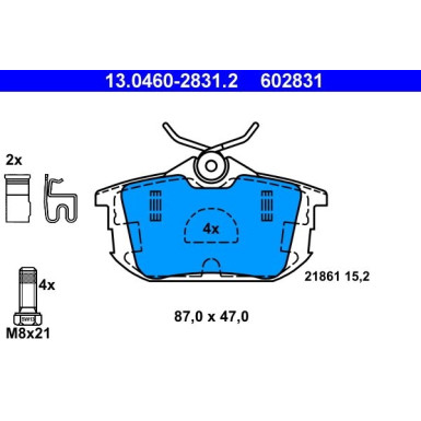 Bremsbelagsatz Mitsubishi T. Carisma/Colt/Space Star 99-12 13.0460-2831.2 Bremsbelagsatz Mitsubishi T. Carisma/Colt/Space Star 99-12 13.0460-2831.2
