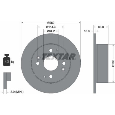 Bremsscheibe Honda T. Accord 98- 4 Öffnung 92138600 Bremsscheibe Honda T. Accord 98- 4 Öffnung 92138600