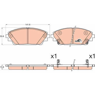 Bremsklötze VA MAZDA 3 13 COTEC GDB3592 Bremsklötze VA MAZDA 3 13 COTEC GDB3592